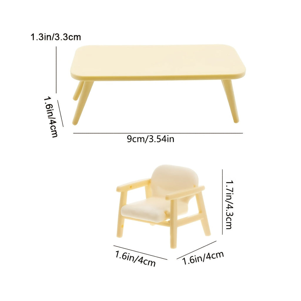 Mini Table and Chair Set for Miniature Décor (3 pcs)-1