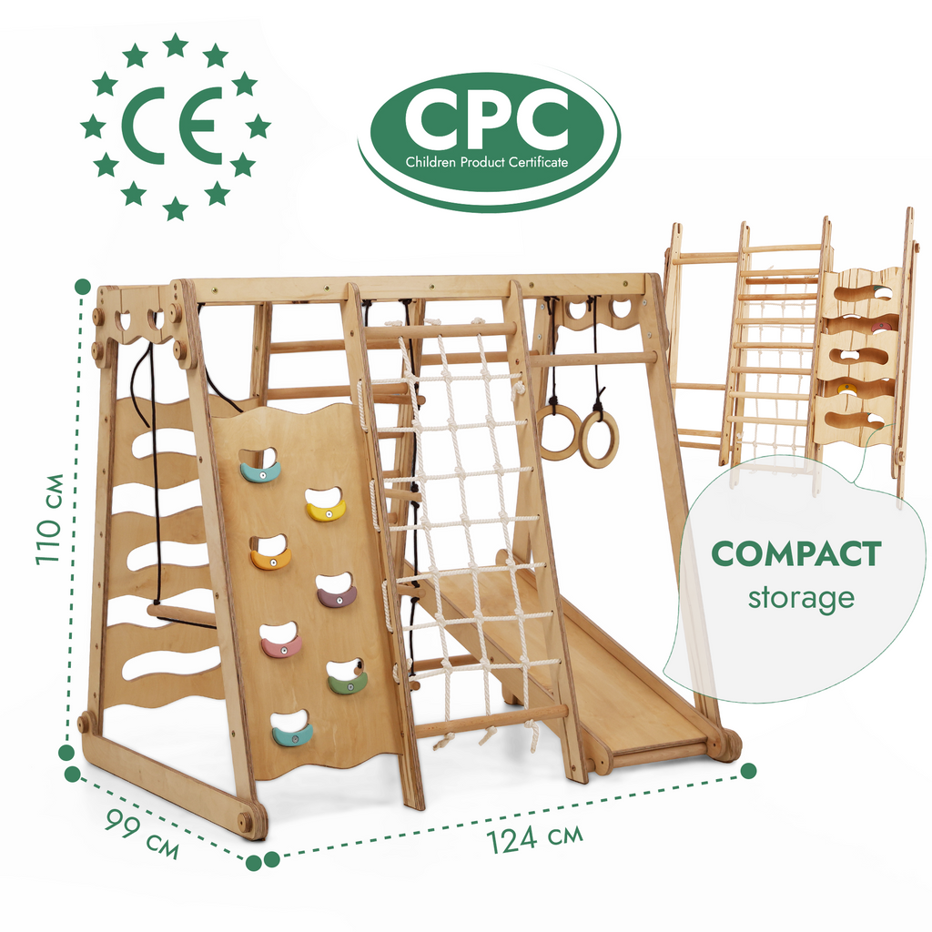 6in1 Indoor Playground for Toddlers - Playground + Swings Set + Slide Board + Rope + Stairs-1