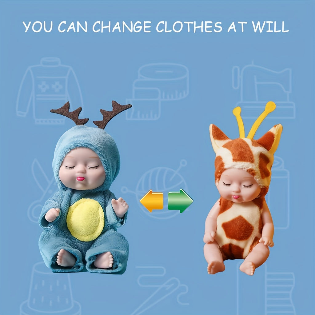 6-Piece Mini Children’S Dolls Set With Animal Costumes-1