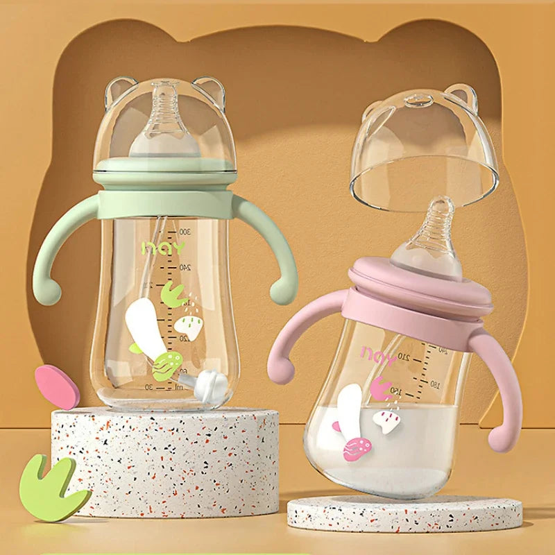 Silicone Baby Bottle with Handle 300ml – BPA-Free Feeding Bottle