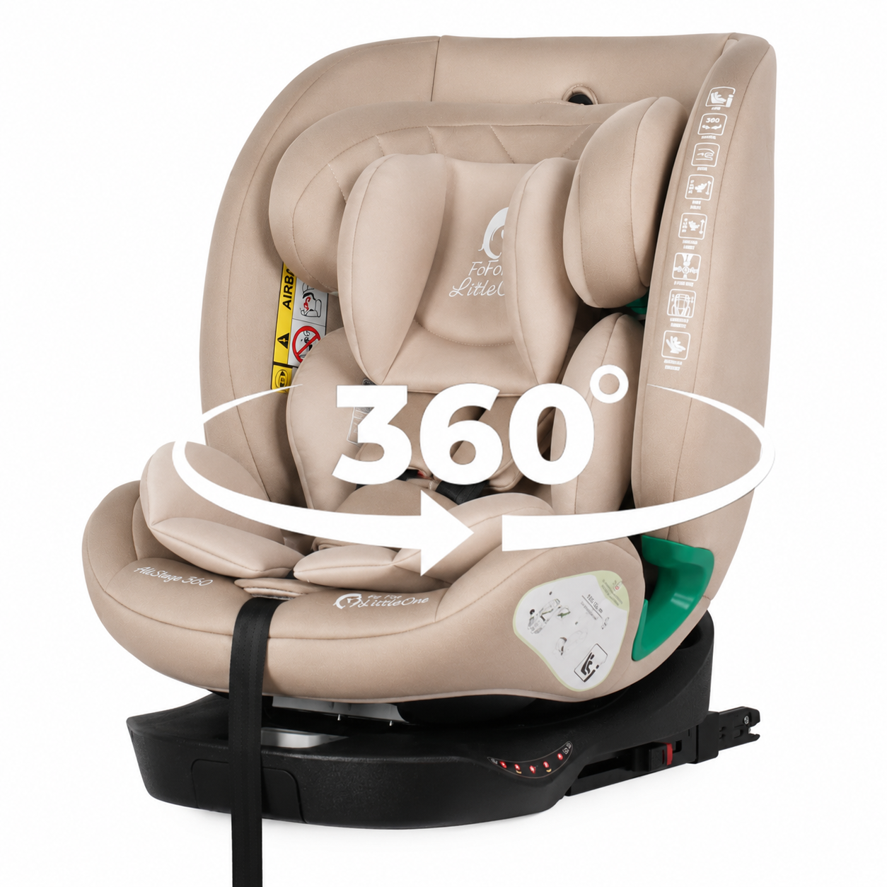 For Your Little One AllStage 360 0/1/2/3 ISOFIX I-Size Car Seat - Latte Beige (Birth-12 Years)