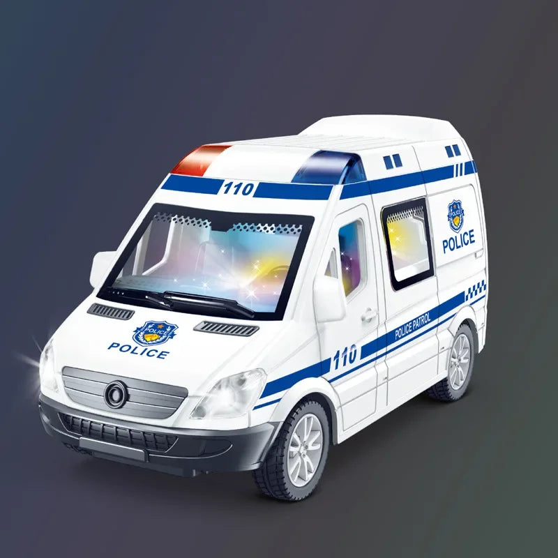 Police Inertia Pull-back Car Toy with Lights & Sound-1