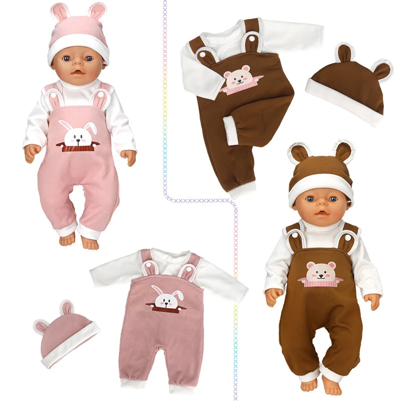 Baby Doll Clothes Set For 40cm Reborn Baby Dolls Rompers Toys Outfits Children Girl Gifts