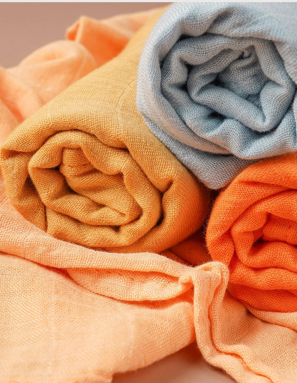 Kangobaby 5-Piece Bamboo Cotton Muslin Blanket & Burp Cloth Set