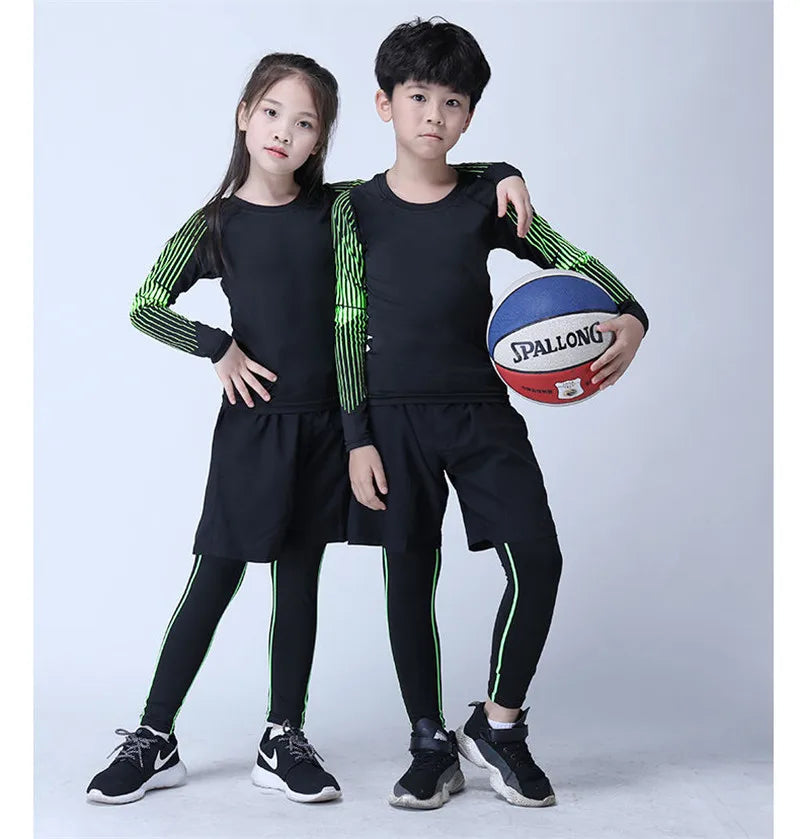 Kids Sports Tracksuit Set – Quick Dry Running & Football Outfit