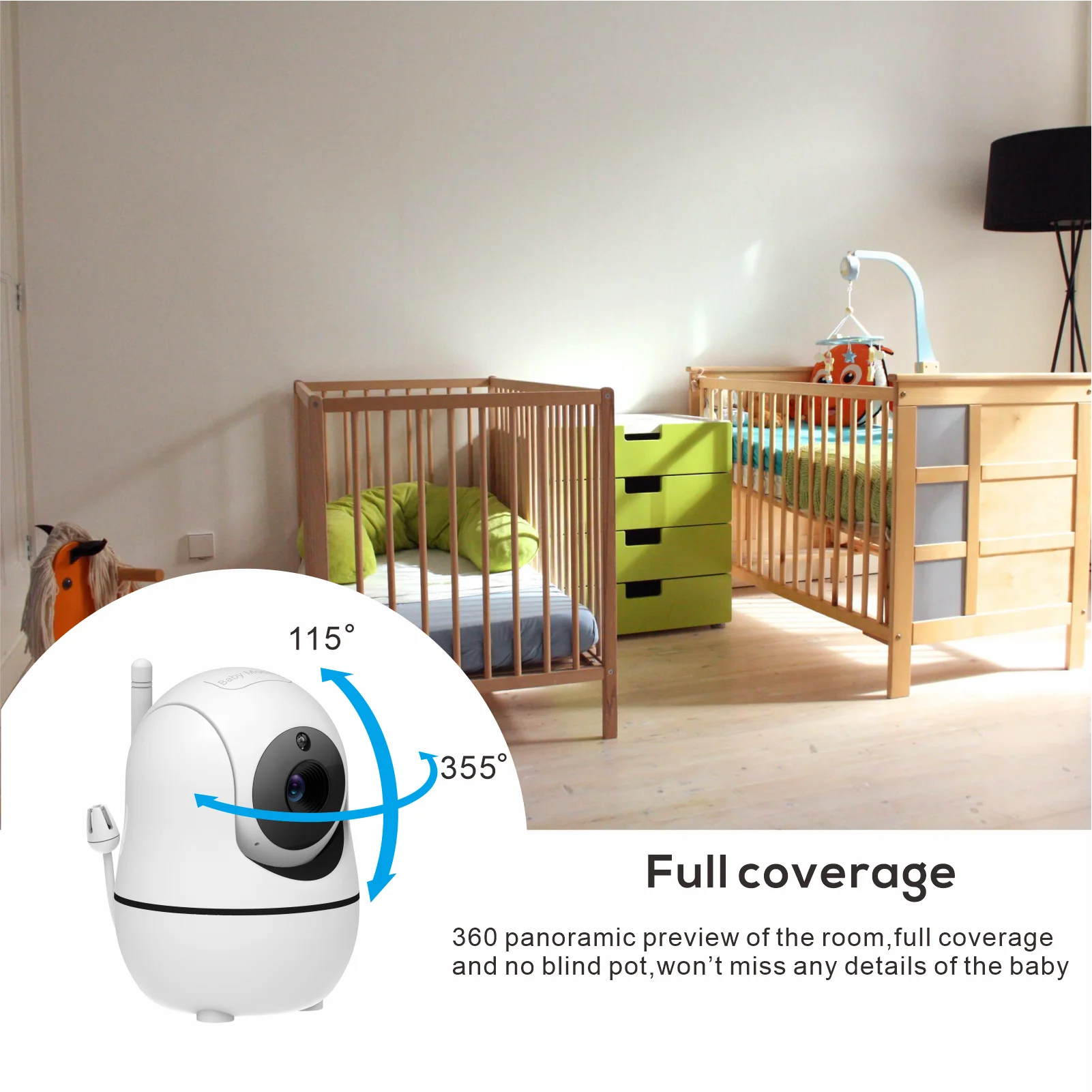 5" HD Video Baby Monitor with Camera & Audio - 1000ft Long Range, 22-Hour Battery Life - 4X Zoom, Night Vision & Secure No-WiFi Connection