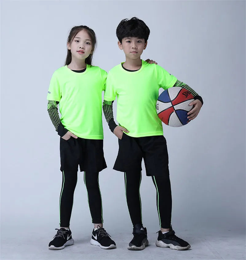 Kids Sports Tracksuit Set – Quick Dry Running & Football Outfit