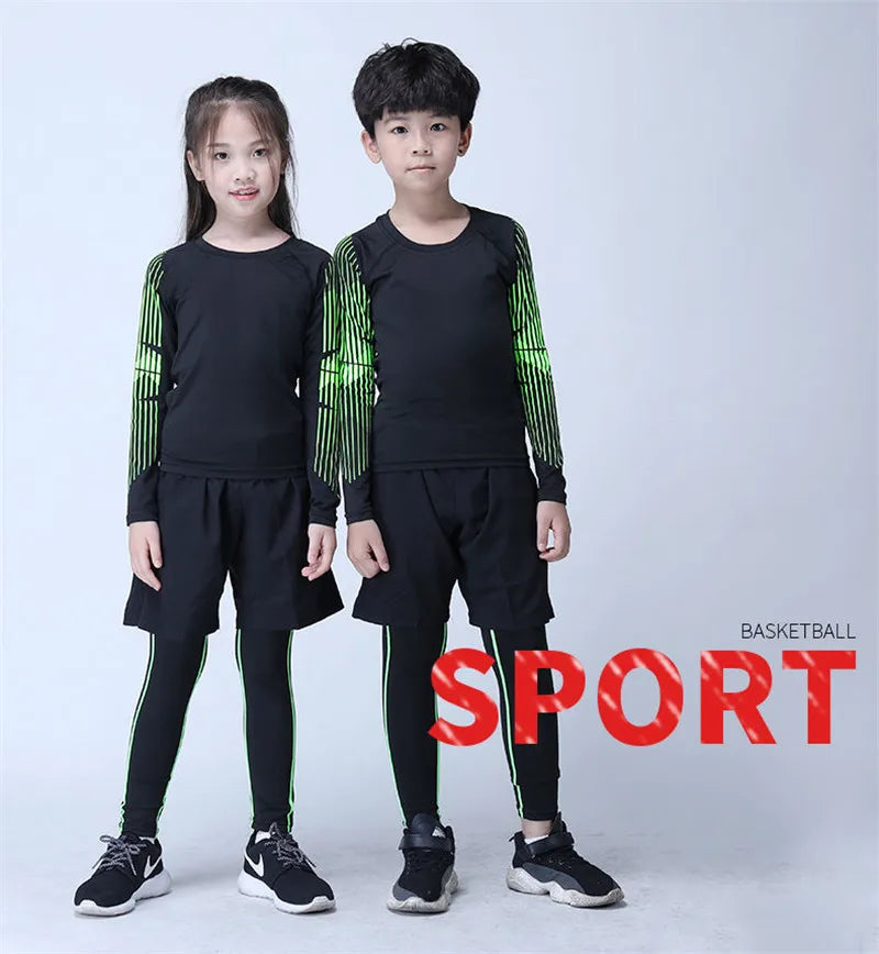 Kids Sports Tracksuit Set – Quick Dry Running & Football Outfit