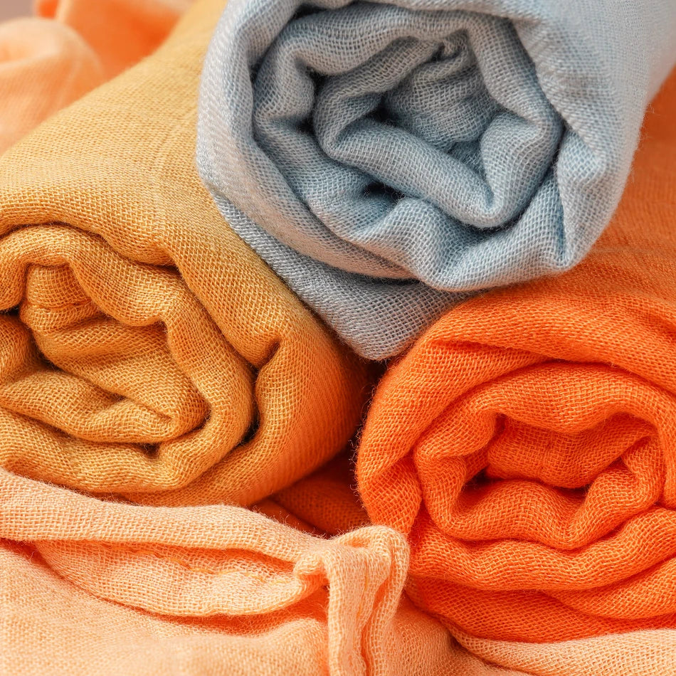 Kangobaby 5-Piece Bamboo Cotton Muslin Blanket & Burp Cloth Set