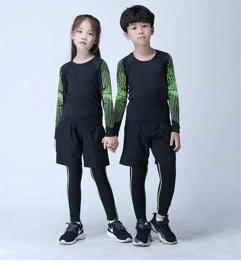 Kids Sports Tracksuit Set – Quick Dry Running & Football Outfit