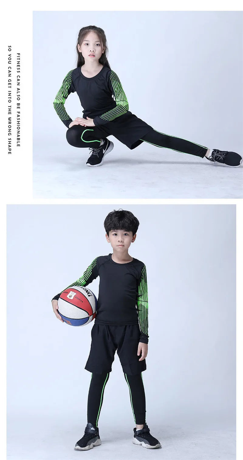 Kids Sports Tracksuit Set – Quick Dry Running & Football Outfit