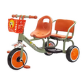 Kids Double Tricycle Pedal Push Ride-On Cart-0