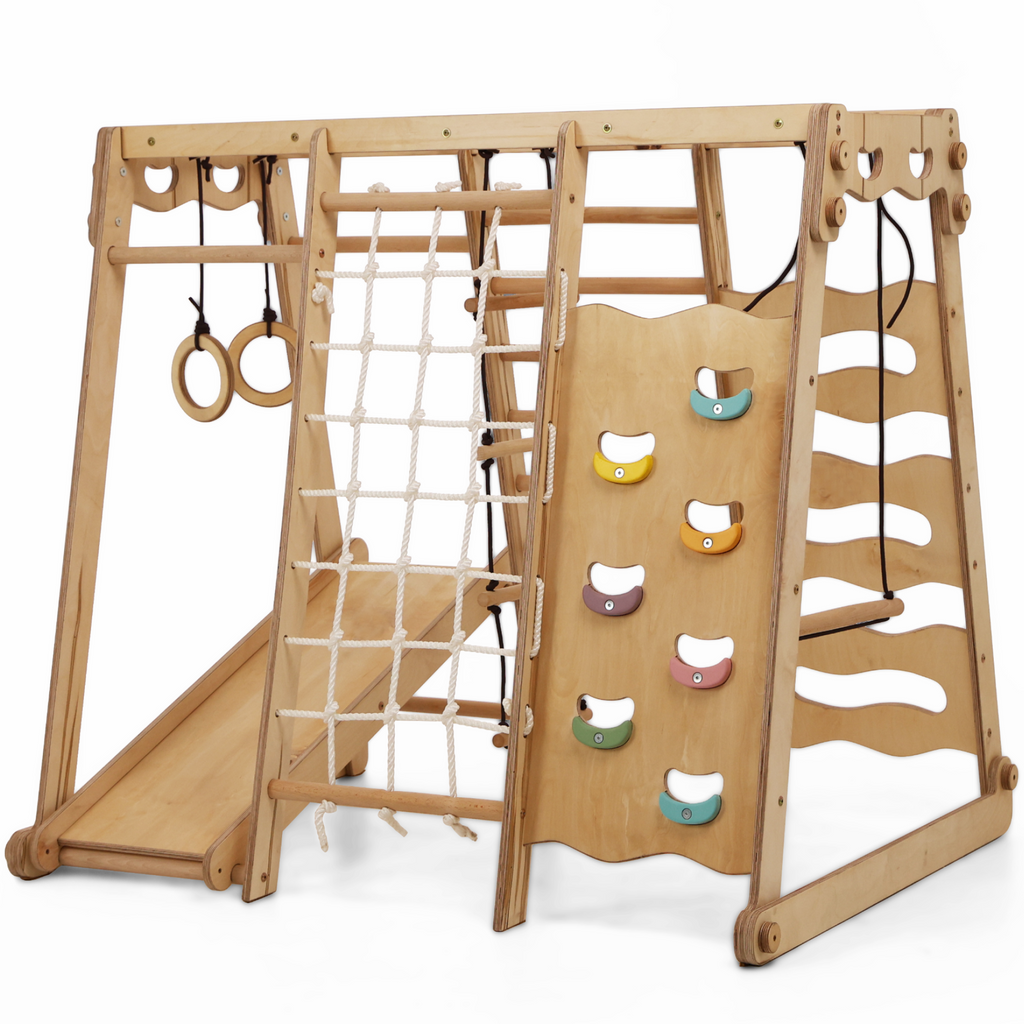 6in1 Indoor Playground for Toddlers - Playground + Swings Set + Slide Board + Rope + Stairs-0