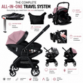 For Your Little One Qubi Infant Car Seat Stroller 7 Piece Bundle - Pastel Pink