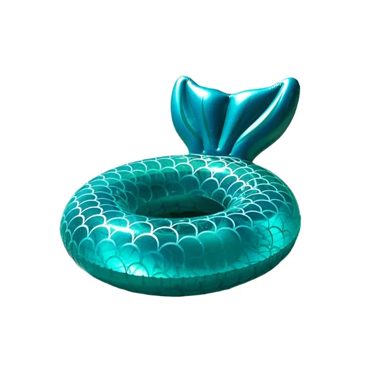 Inflatable Mermaid Swimming Ring with Backrest for Adults-0
