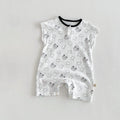 Baby Cartoon Print Summer Romper | Sleeveless Snap Bodysuit 3–24M