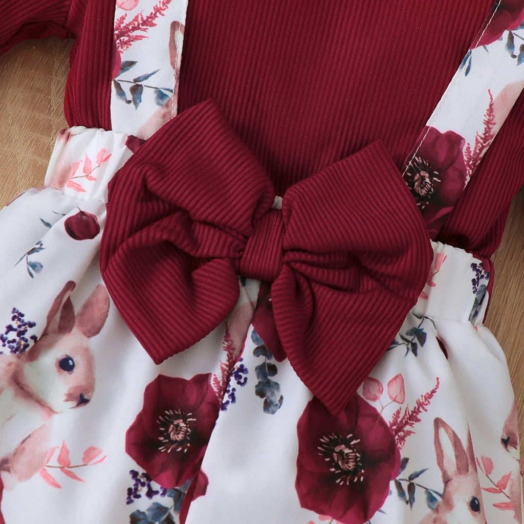Baby Girl 3-Piece Floral Set | Top, Strap Pants & Headband