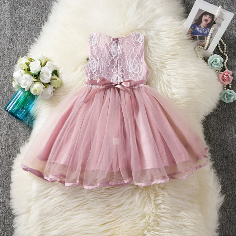 Baby Girls Floral Summer Dress | Sleeveless Ball Gown Party Dress 12M–5Y