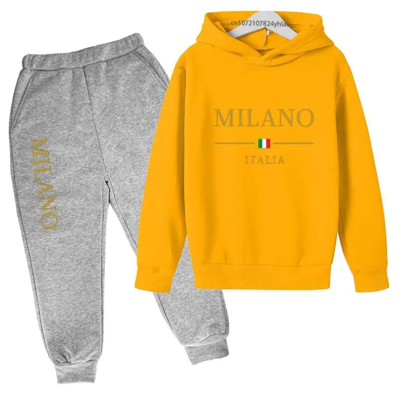 Kids Fashion Letter Print Hoodie & Pants Tracksuit (2-13 Years)