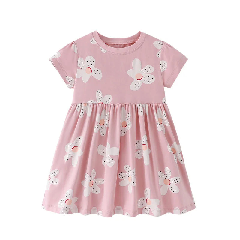 Girls Summer Princess Dress – Sleeveless Animal Print Party Frock