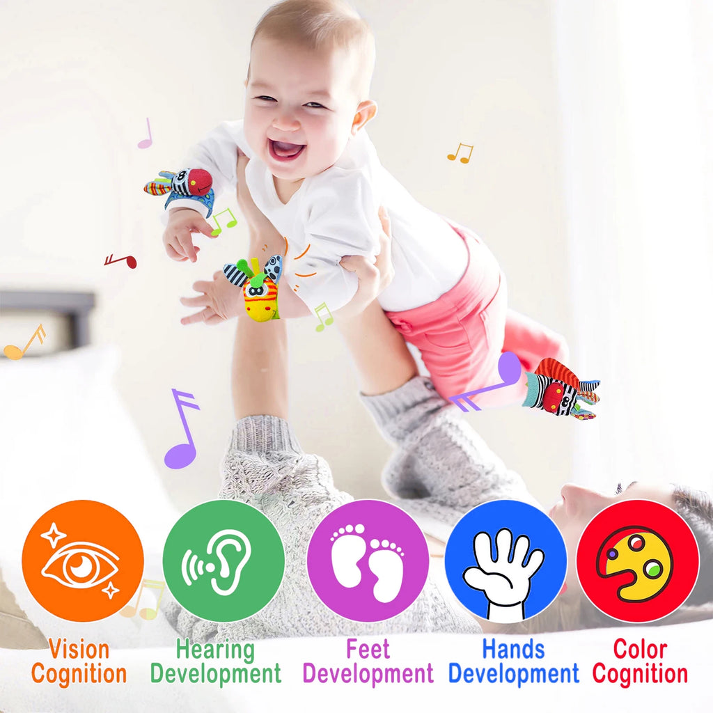 Baby Rattle Foot Socks Set – Sensory Toys for 0–12 Months