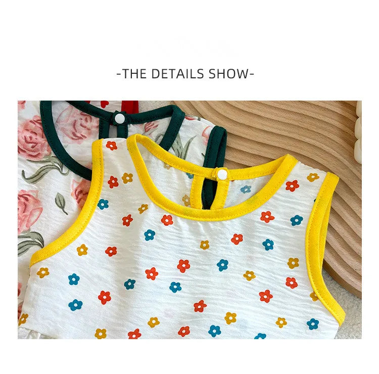 Baby Girl Printed Sleeveless Princess Dress