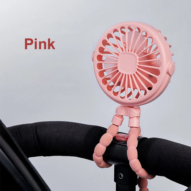 Mini Clip Fan – USB Rechargeable with 360° Rotation