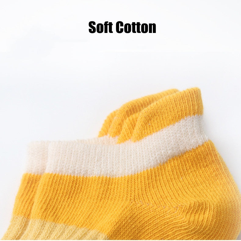 5 Pairs Non-slip Baby Socks Cotton Kids Boy Baby Toddler Girls Summer Children's Socks Winter Spring 0-8 Years Old
