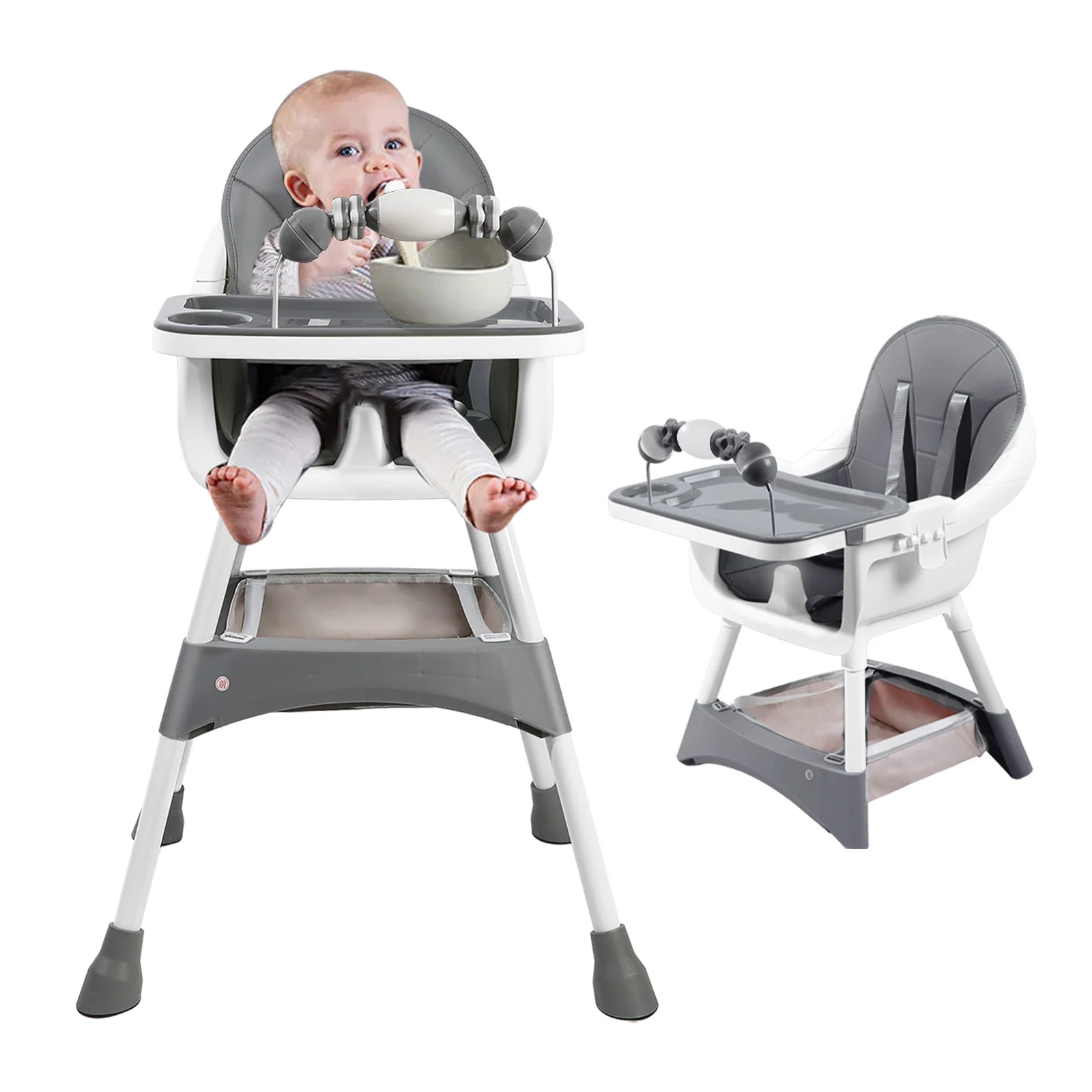 Baby High Chair – Convertible Toddler Dining Chair with Detachable Tray