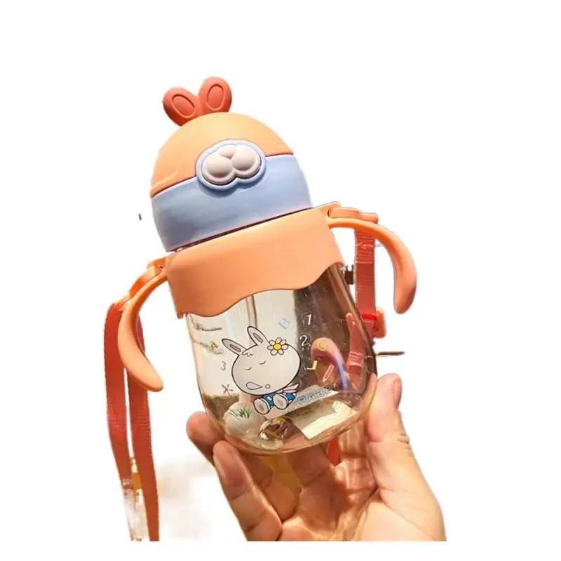 450ML Baby Feeding Cup with Straw Children Learn Feeding Drinking Bottle Kids Training Cup with Straw