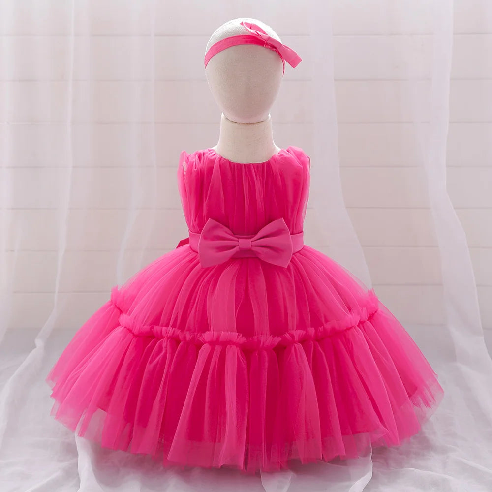 Baby Girls Tulle Ball Gown Dress | Birthday, Baptism & Wedding Party Dress 3M–5Y