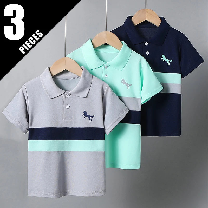 Boys 3-Piece Polo Shirt Set (1-10 Years)