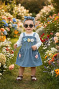 Baby Girls Autumn 3-Piece Outfit Set | Romper, Crochet Skirt & Headband