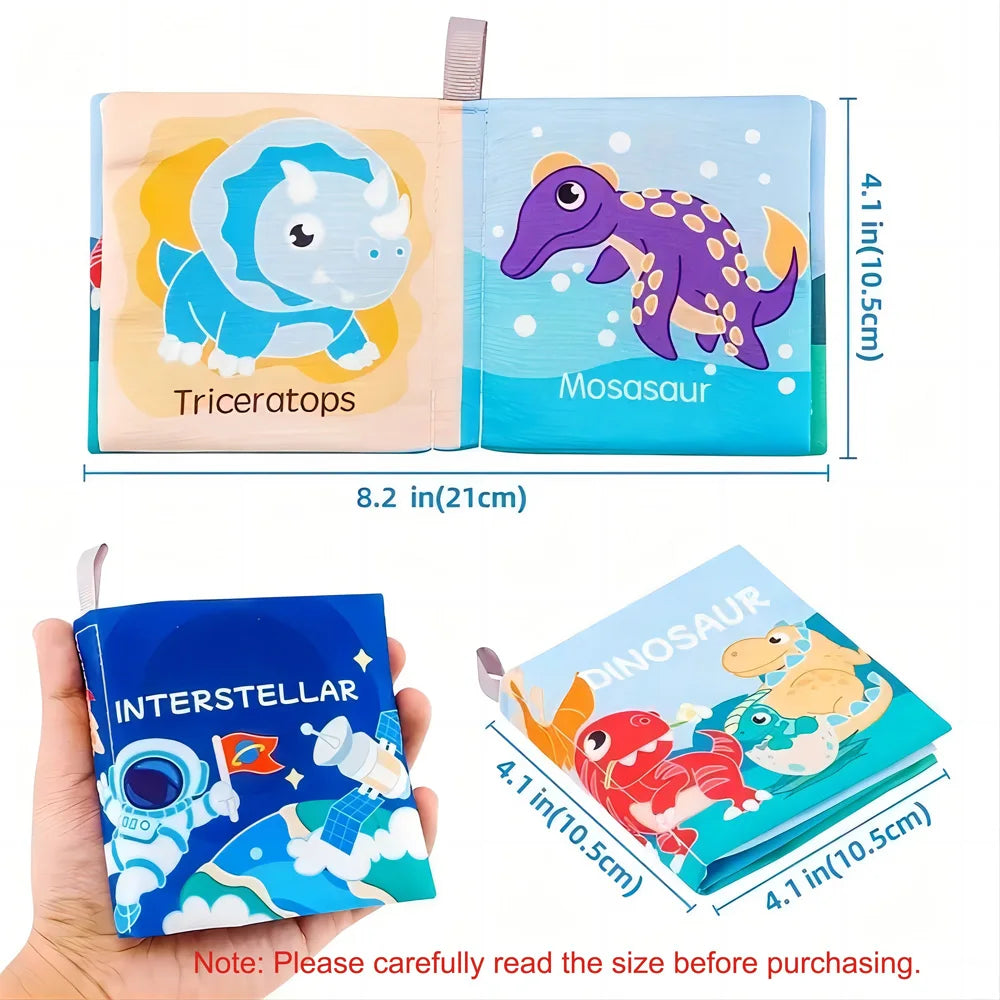 Soft Baby Crinkle & Bath Book Set – Nontoxic Fabric Cloth Books for Babies