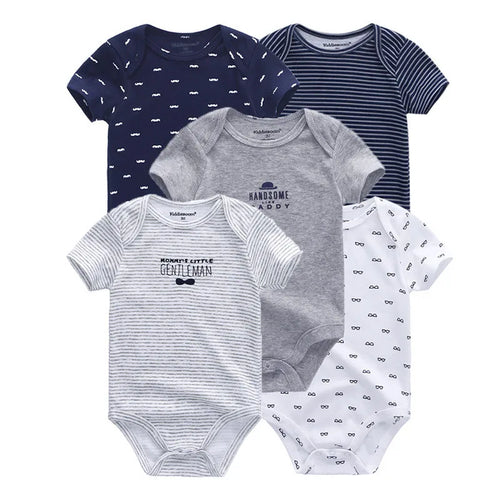 Baby Bodysuits 5-Pack - Cotton Short Sleeve