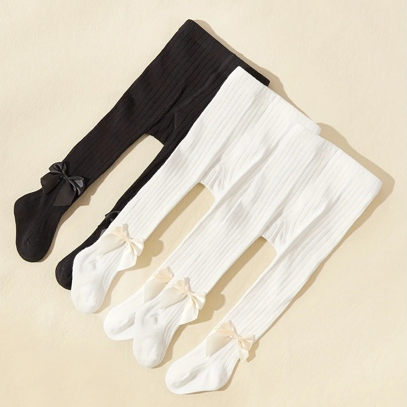 Baby Girls 3-Pack Bowknot Pantyhose | Princess Tights Set