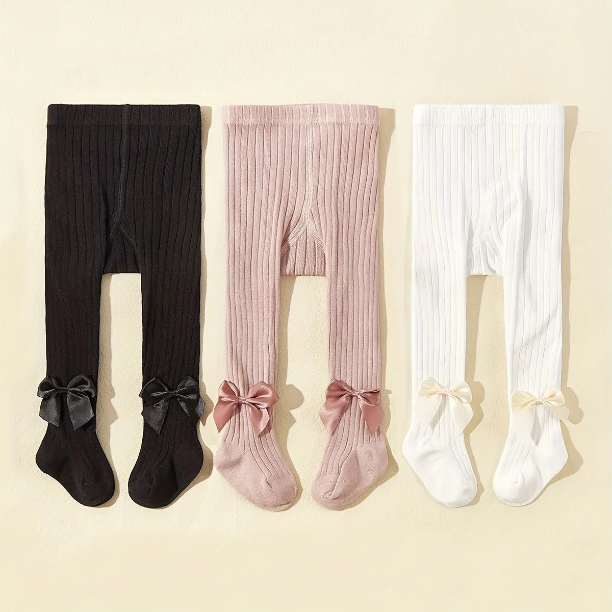 Baby Girls 3-Pack Bowknot Pantyhose | Princess Tights Set