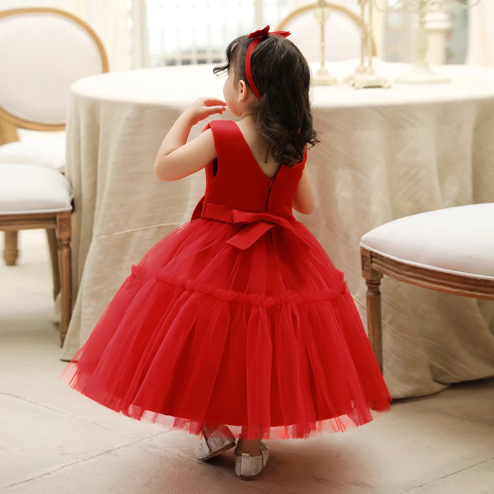 Baby Girls Tulle Ball Gown Dress | Birthday, Baptism & Wedding Party Dress 3M–5Y