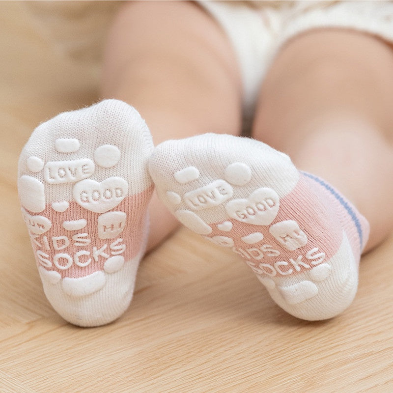 5 Pairs Non-slip Baby Socks Cotton Kids Boy Baby Toddler Girls Summer Children's Socks Winter Spring 0-8 Years Old