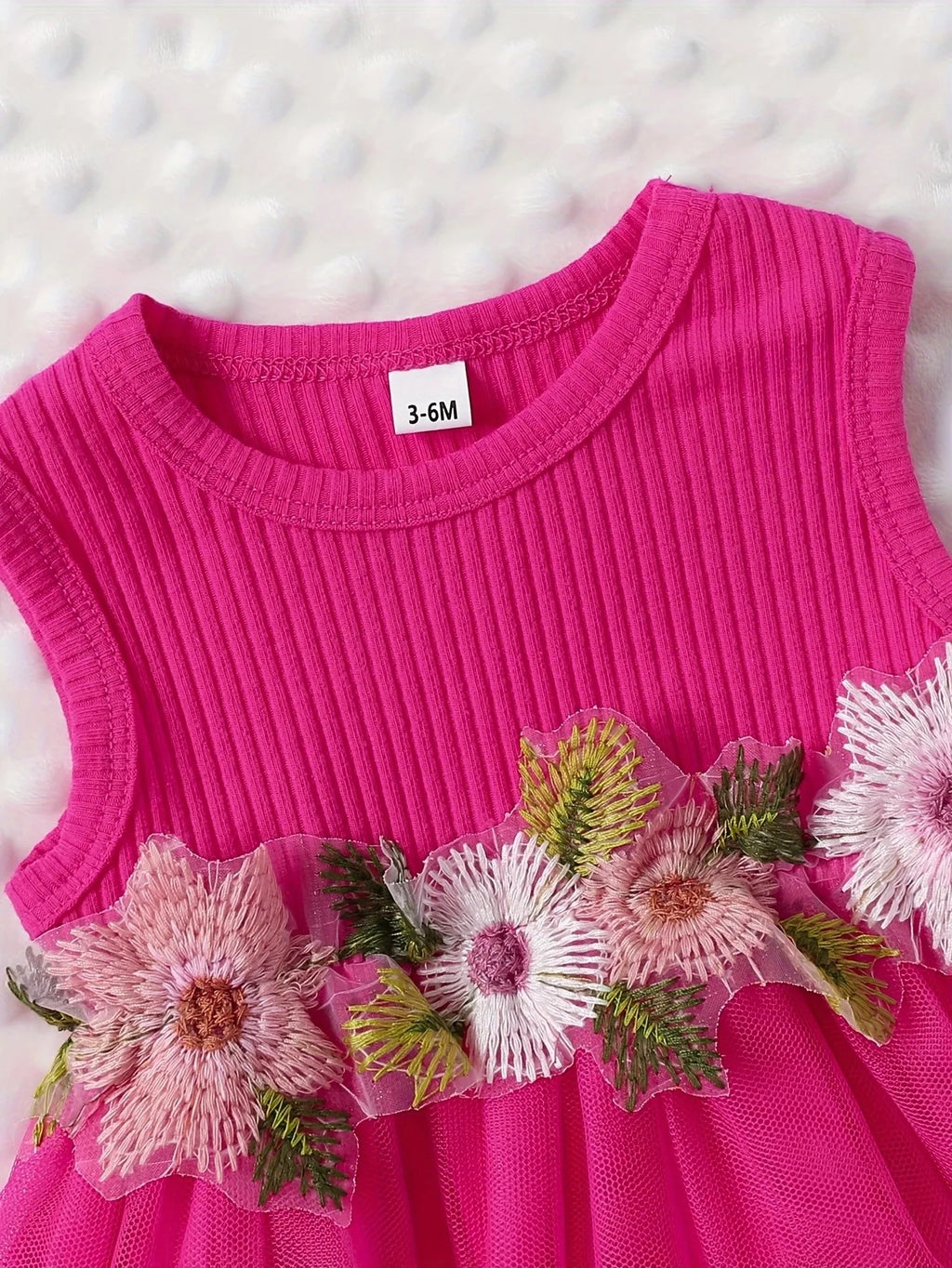 Baby Girls Summer Floral Vest & Mesh Dress Set | 2-Piece