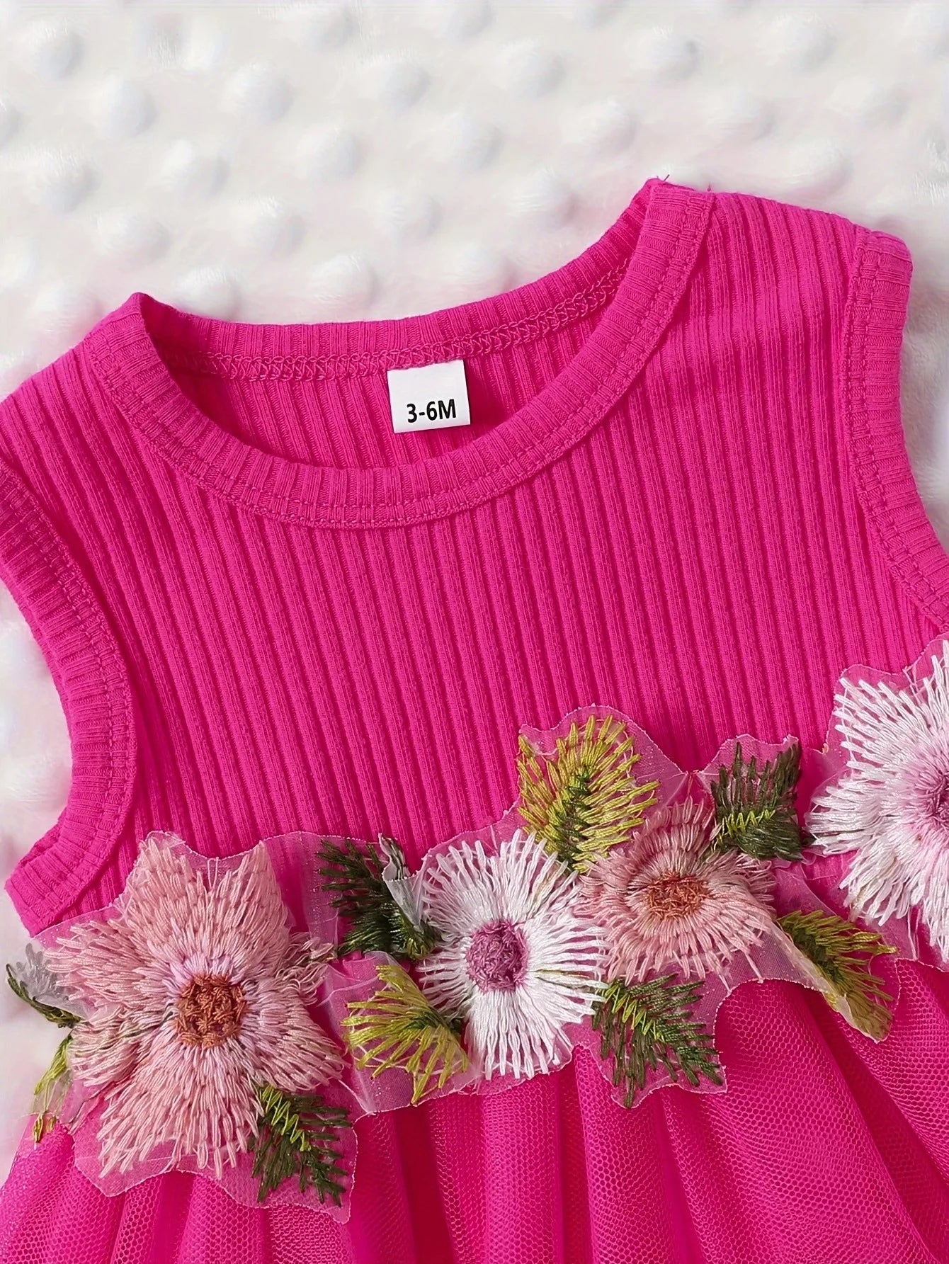 Baby Girls Summer Floral Vest & Mesh Dress Set | 2-Piece