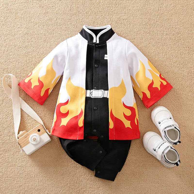 Baby Cartoon Cape-Style Romper – 100% Cotton Unisex Bodysuit | 0–18M