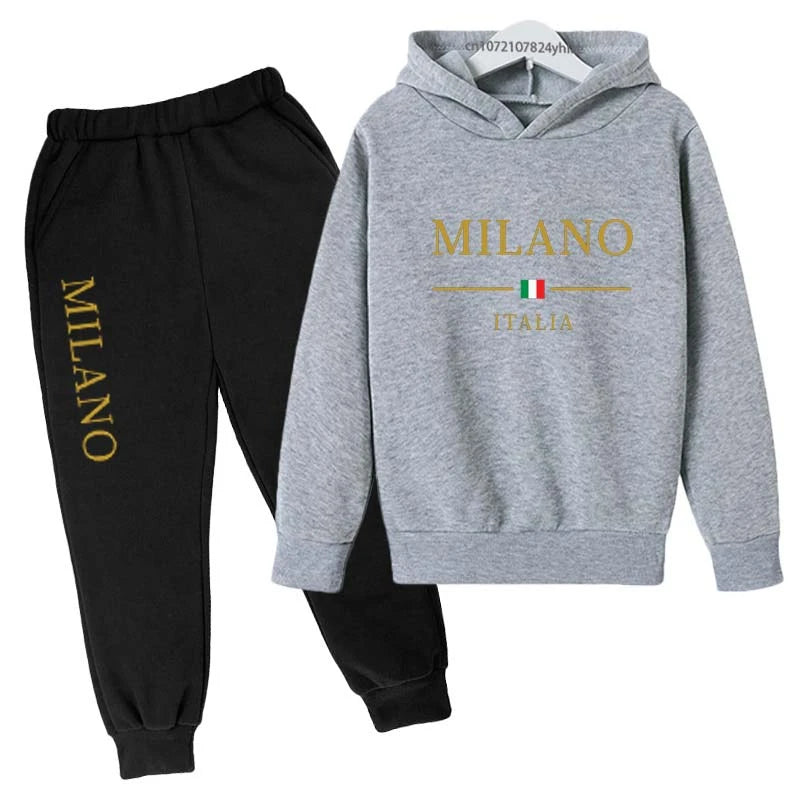 Kids Fashion Letter Print Hoodie & Pants Tracksuit (2-13 Years)
