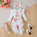 Baby Girl 3-Piece Floral Set | Top, Strap Pants & Headband