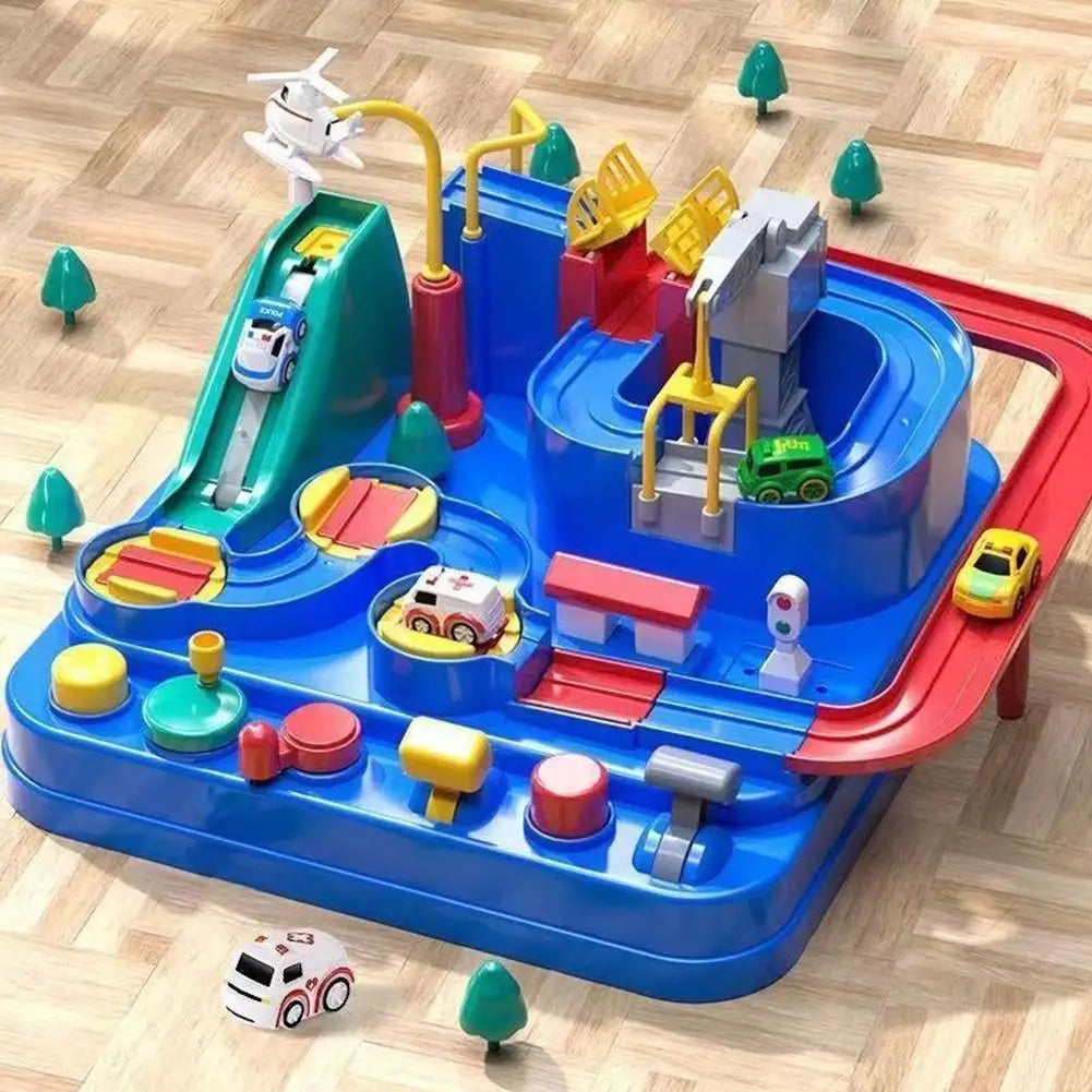 Racing Rail Car Track Set for Kids – Animals & Space Themes
