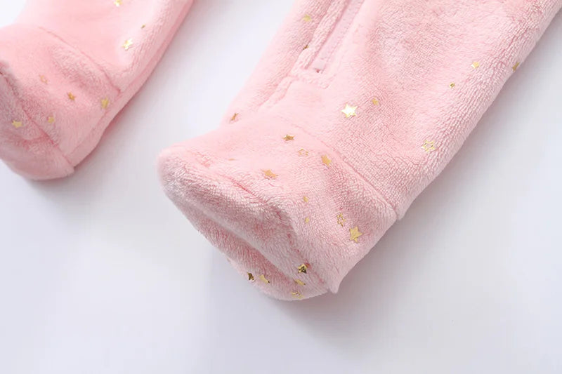 Baby Flannel Romper - Cartoon Print (0-19M)