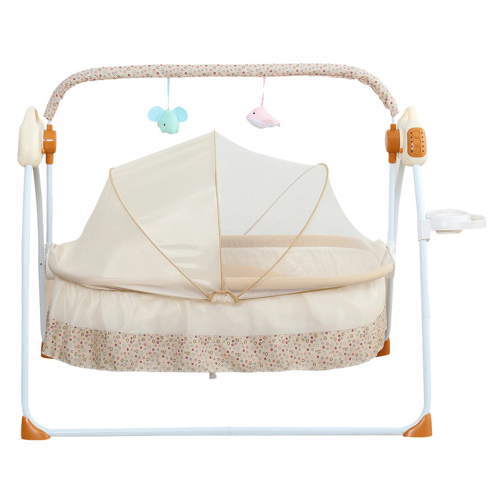 Electric Baby Cradle Swing with Bluetooth, 5 Speeds & Mosquito Net | 0–18 Months