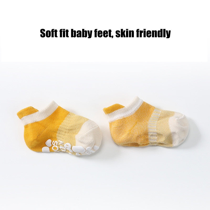 5 Pairs Non-slip Baby Socks Cotton Kids Boy Baby Toddler Girls Summer Children's Socks Winter Spring 0-8 Years Old