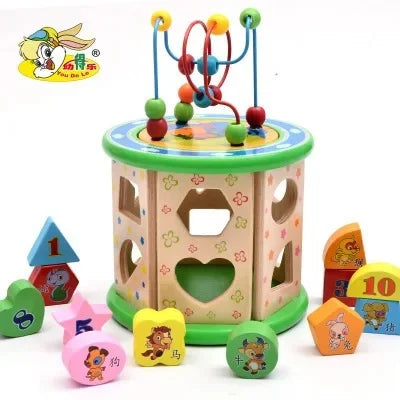 Wooden Bead Stringing Educational Toy – Montessori Intelligence Box for Kids