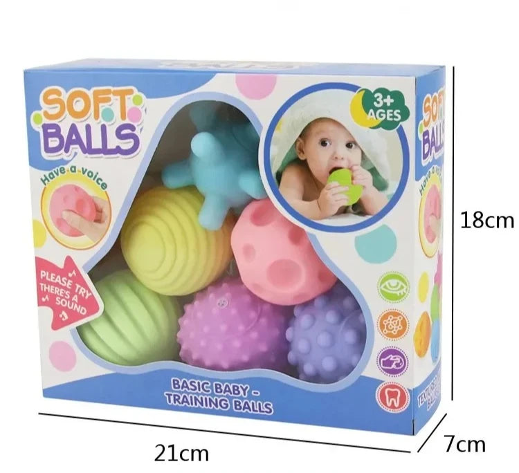 Soft Sensory Ball Set – Baby Bath & Rattle Toy